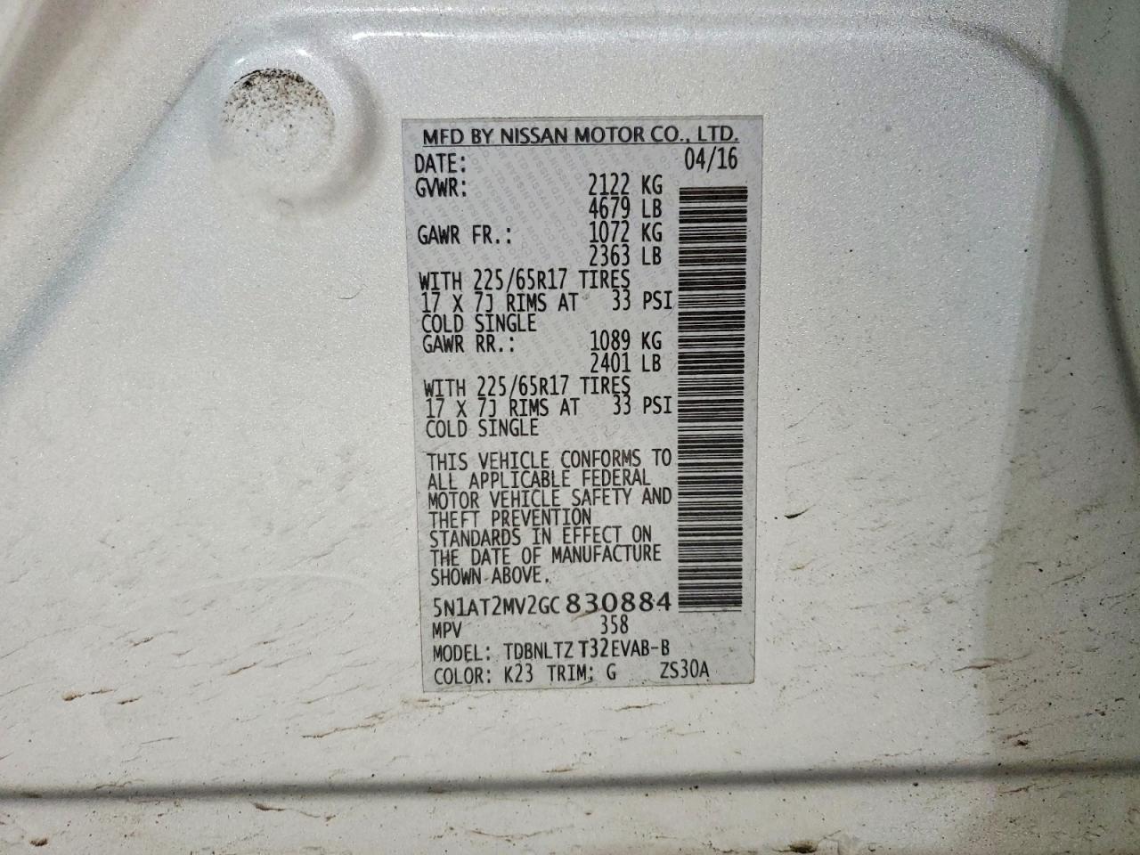 2016 Nissan Rogue Sv - zdjęcie 13