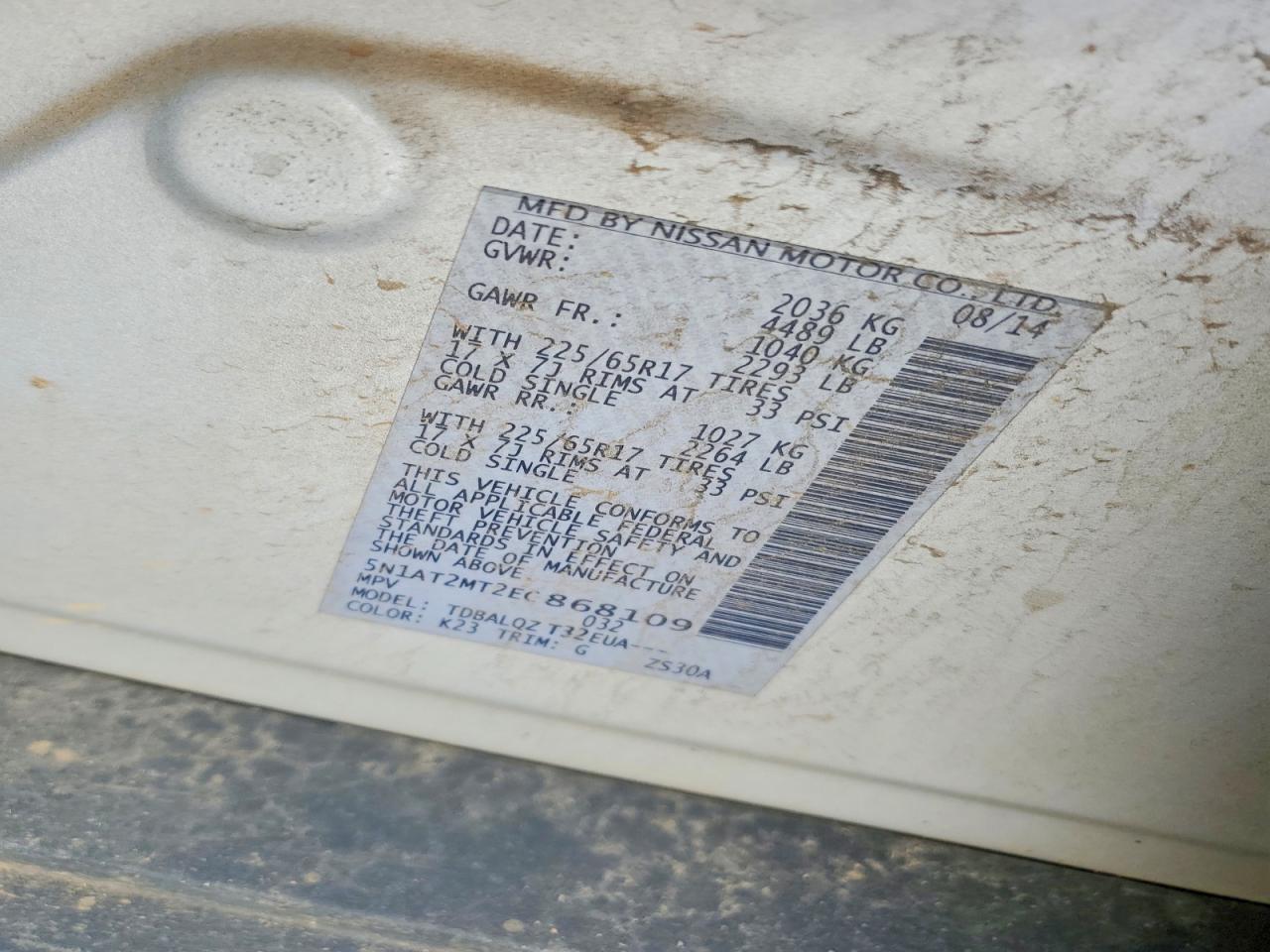 2014 Nissan Rogue Sv - zdjęcie 12