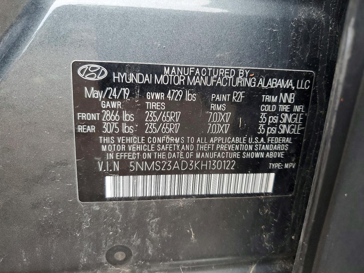 2019 Hyundai Santa Fe Se 2.4L - zdjęcie 13