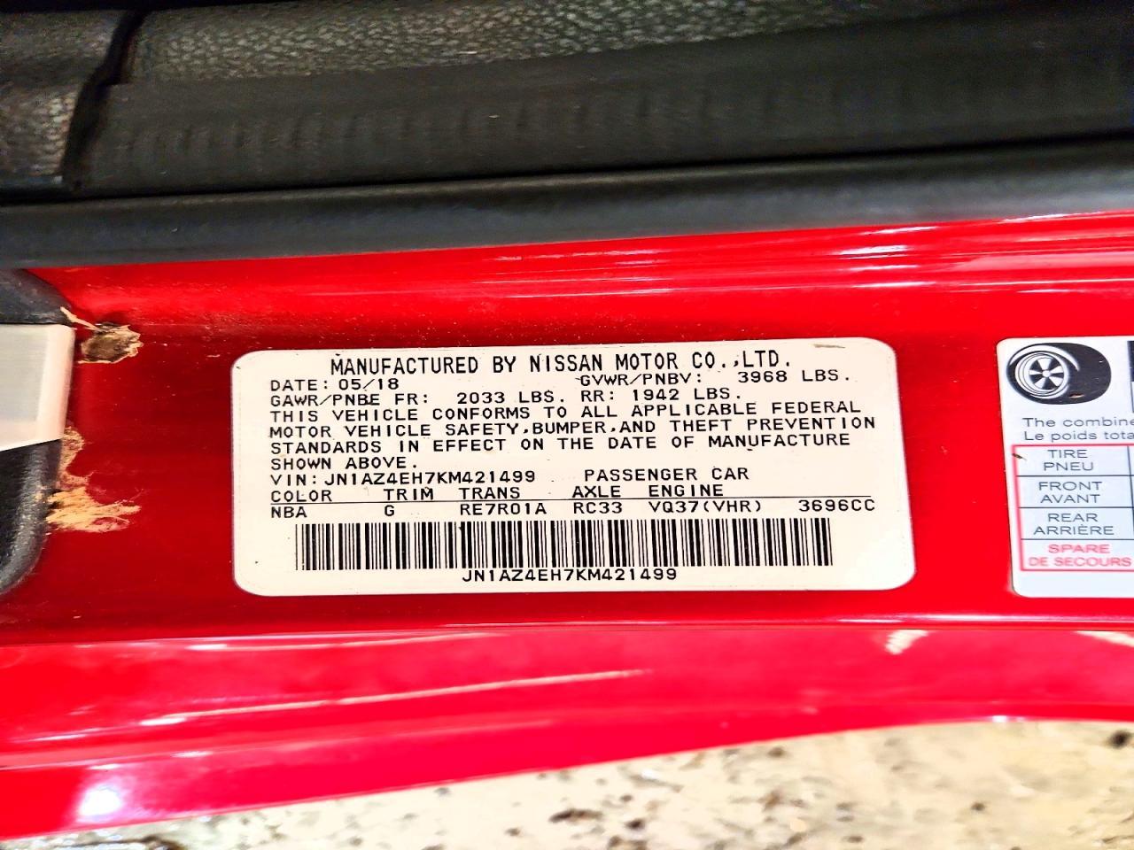 2019 Nissan 370Z Sport Touring - zdjęcie 13