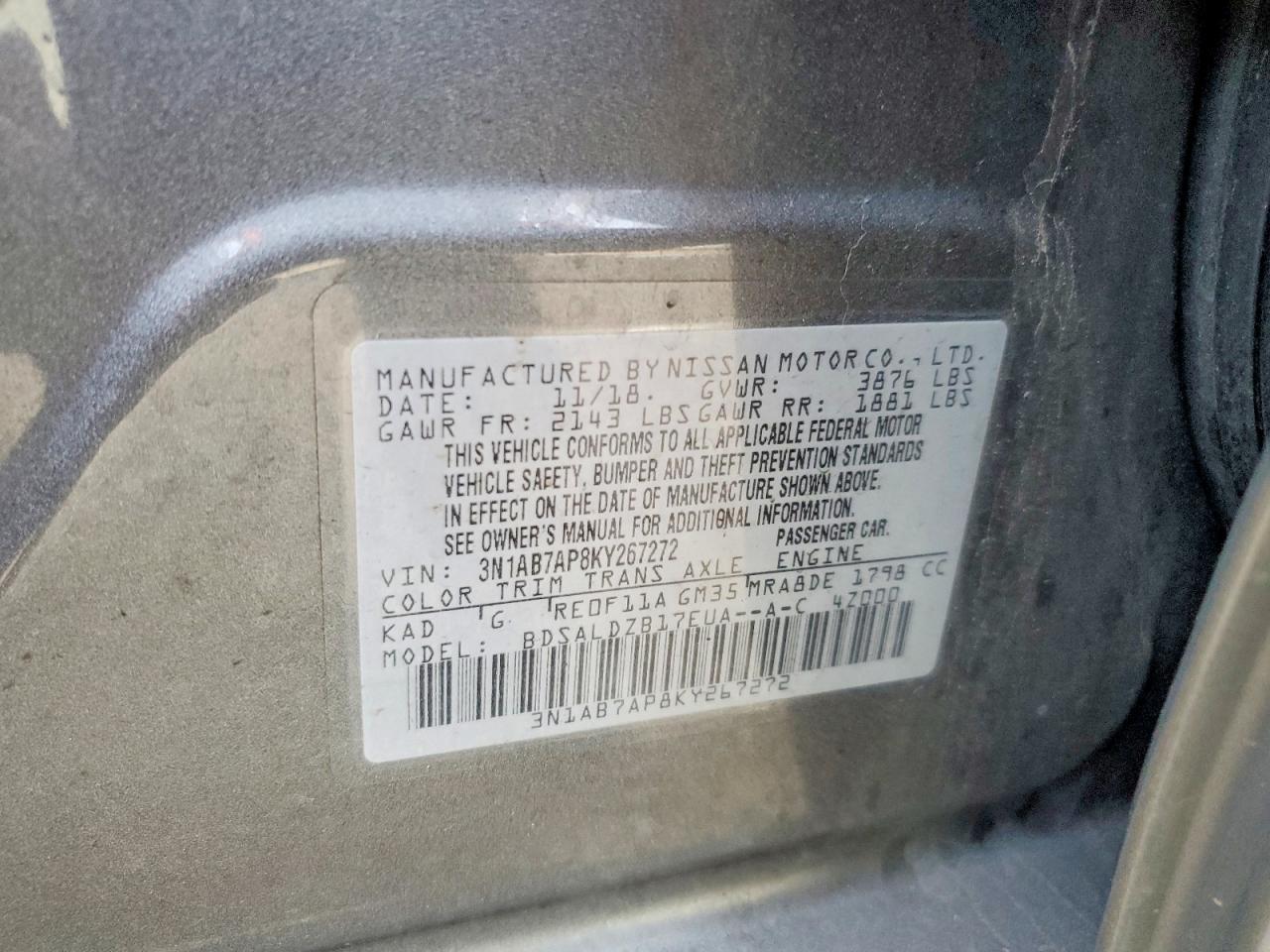2019 Nissan Sentra Sv - zdjęcie 12