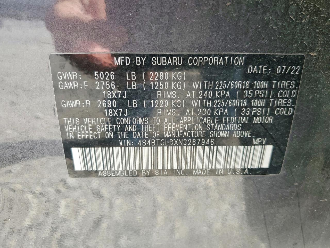 2022 Subaru Outback Onyx Edition Xt - zdjęcie 13