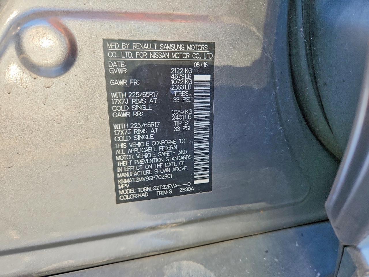 2016 Nissan Rogue Sv - zdjęcie 13