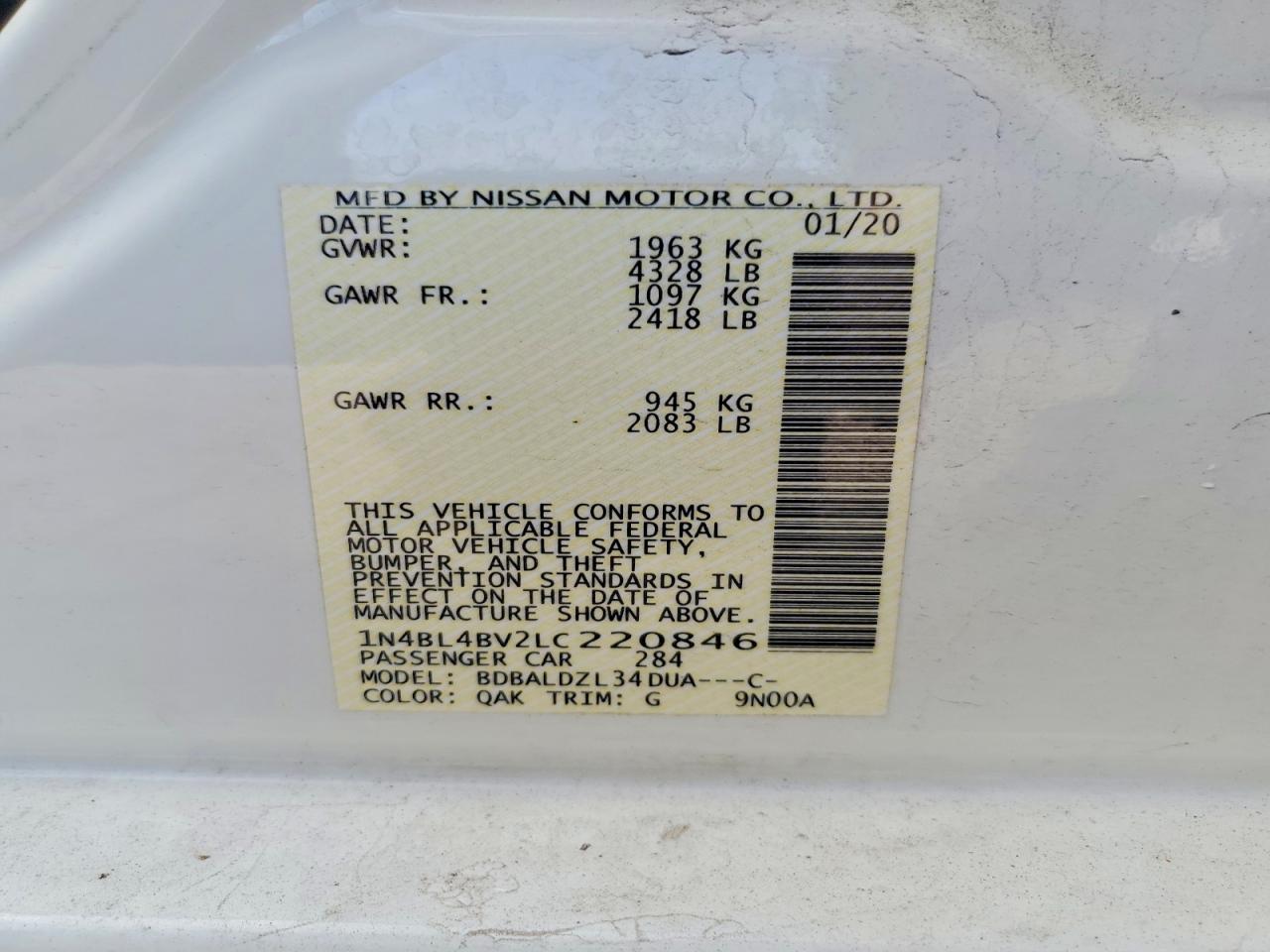 2020 Nissan Altima 2.5 S - zdjęcie 13