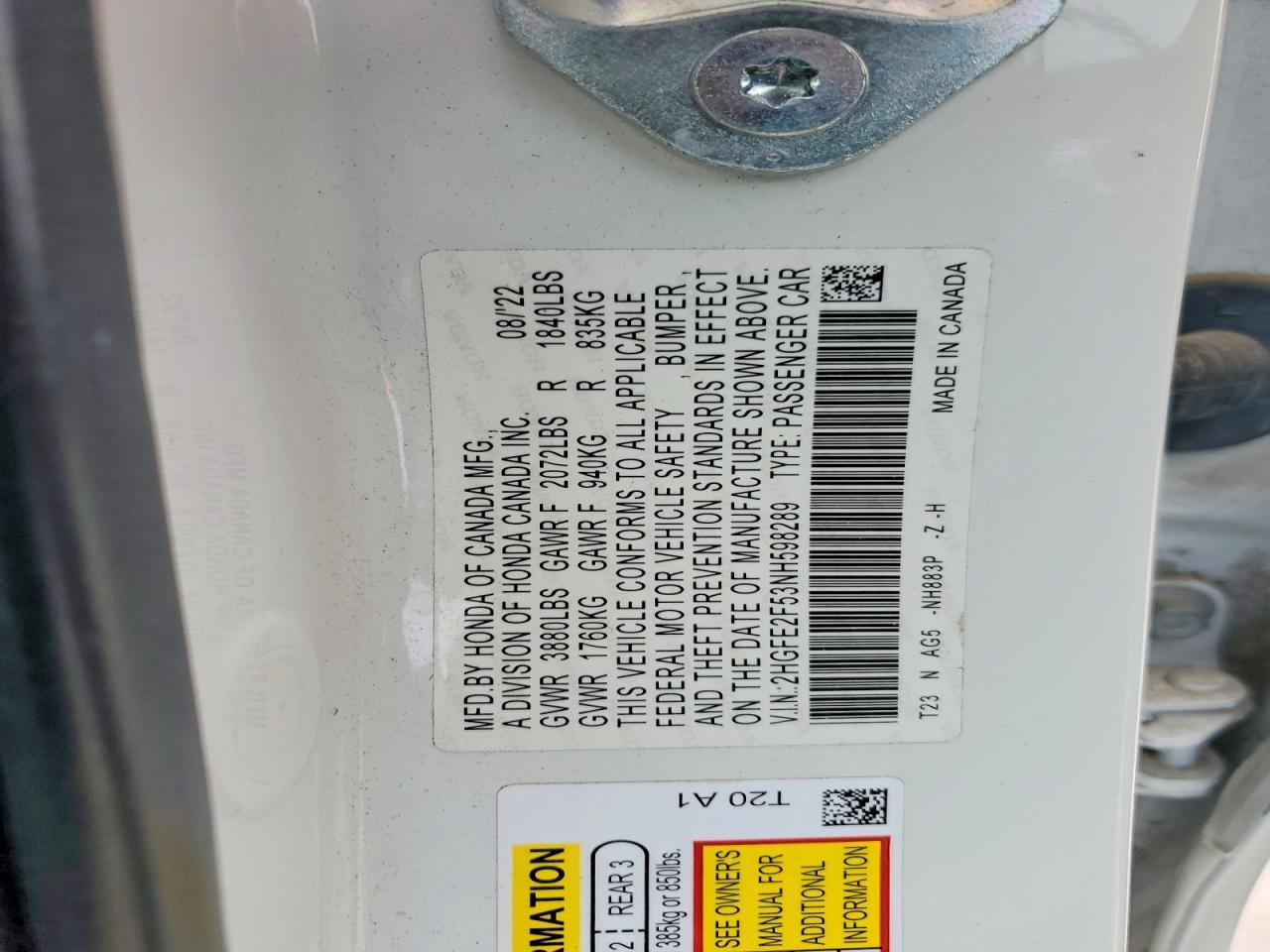 2022 Honda Civic Sport - zdjęcie 12