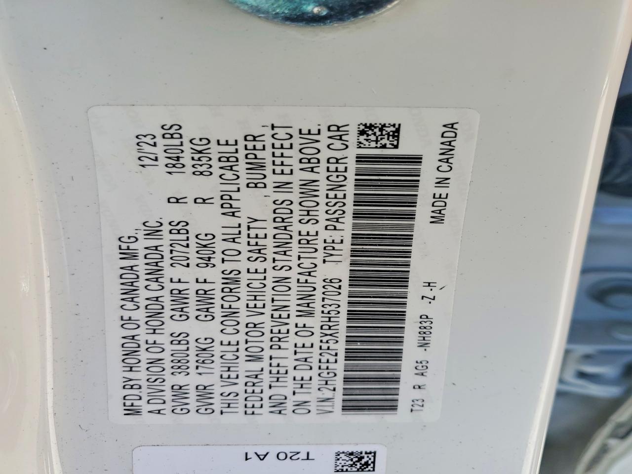 2024 Honda Civic Sport - zdjęcie 12