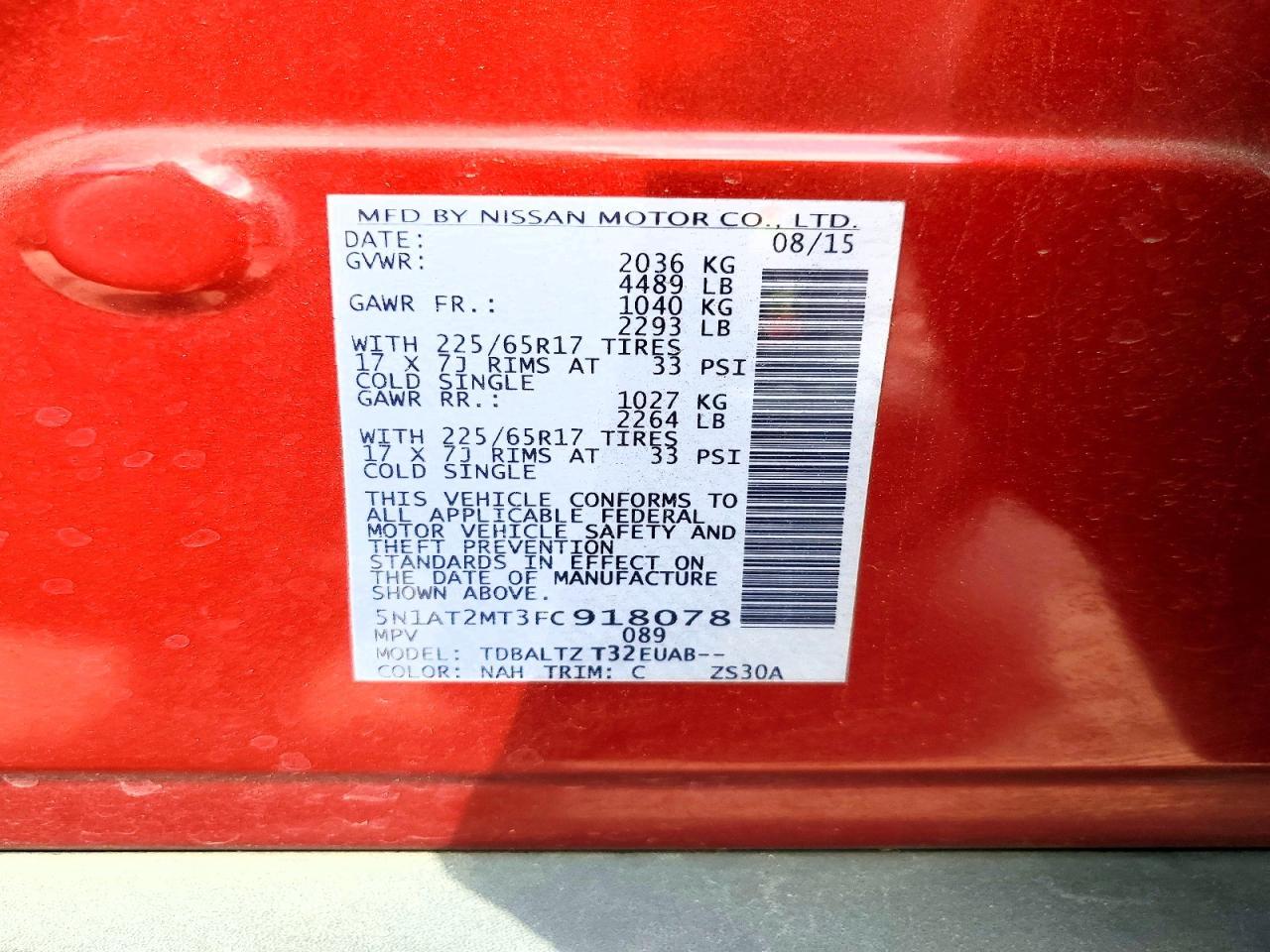 2015 Nissan Rogue Sv - zdjęcie 13