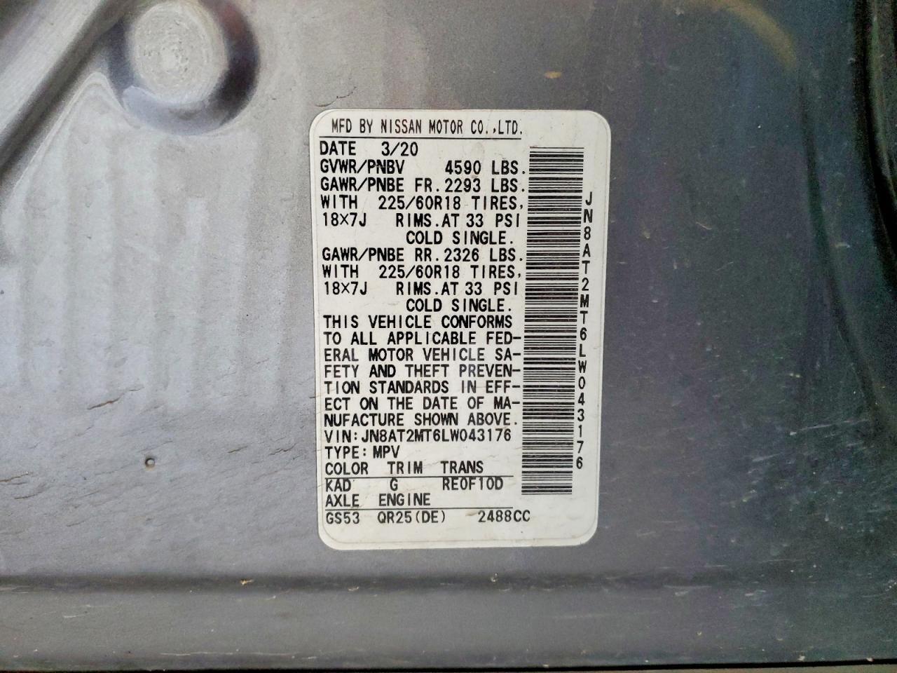 2020 Nissan Rogue Sv - zdjęcie 14