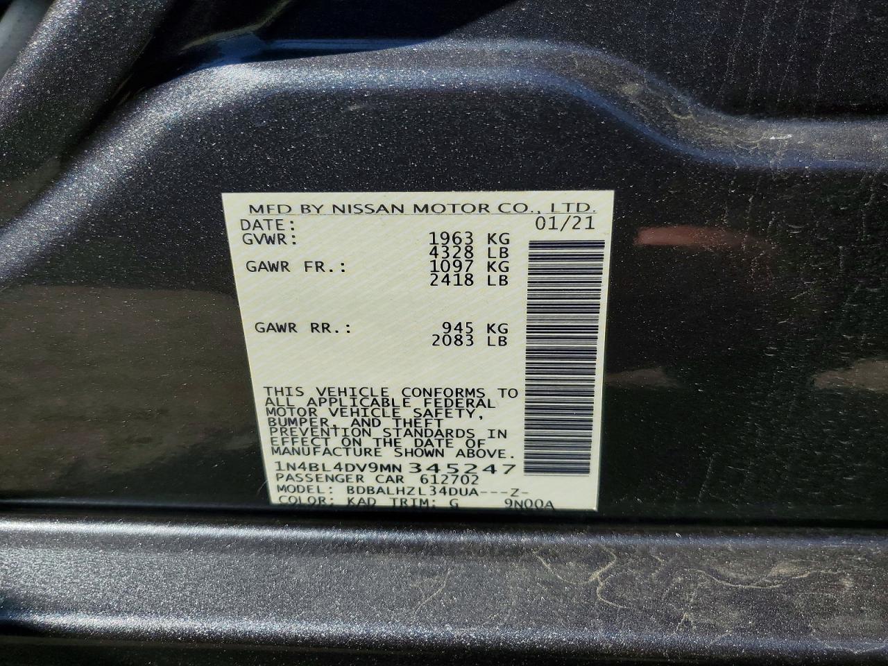 2021 Nissan Altima 2.5 Sv - zdjęcie 13