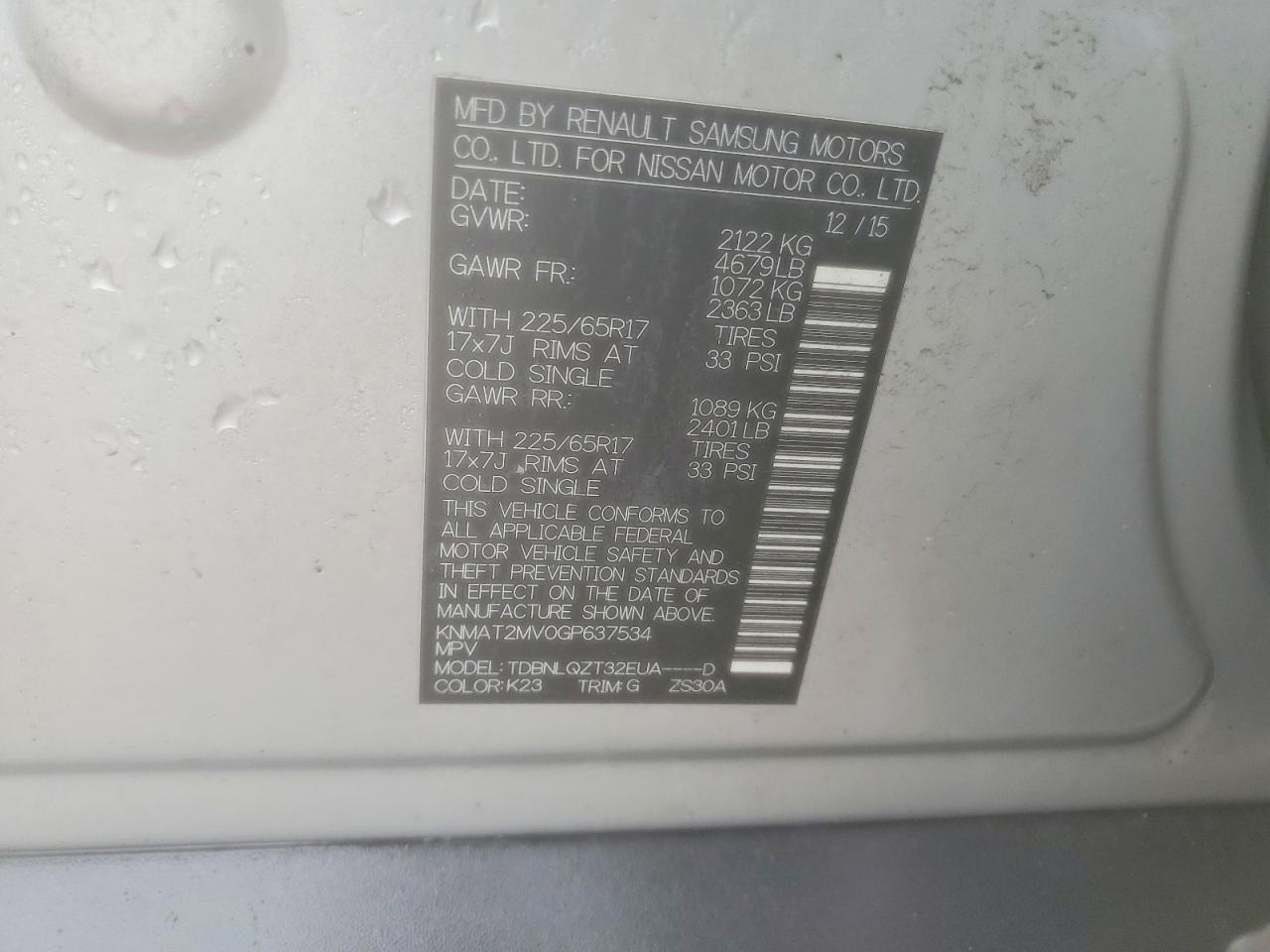 2016 Nissan Rogue Sv - zdjęcie 13