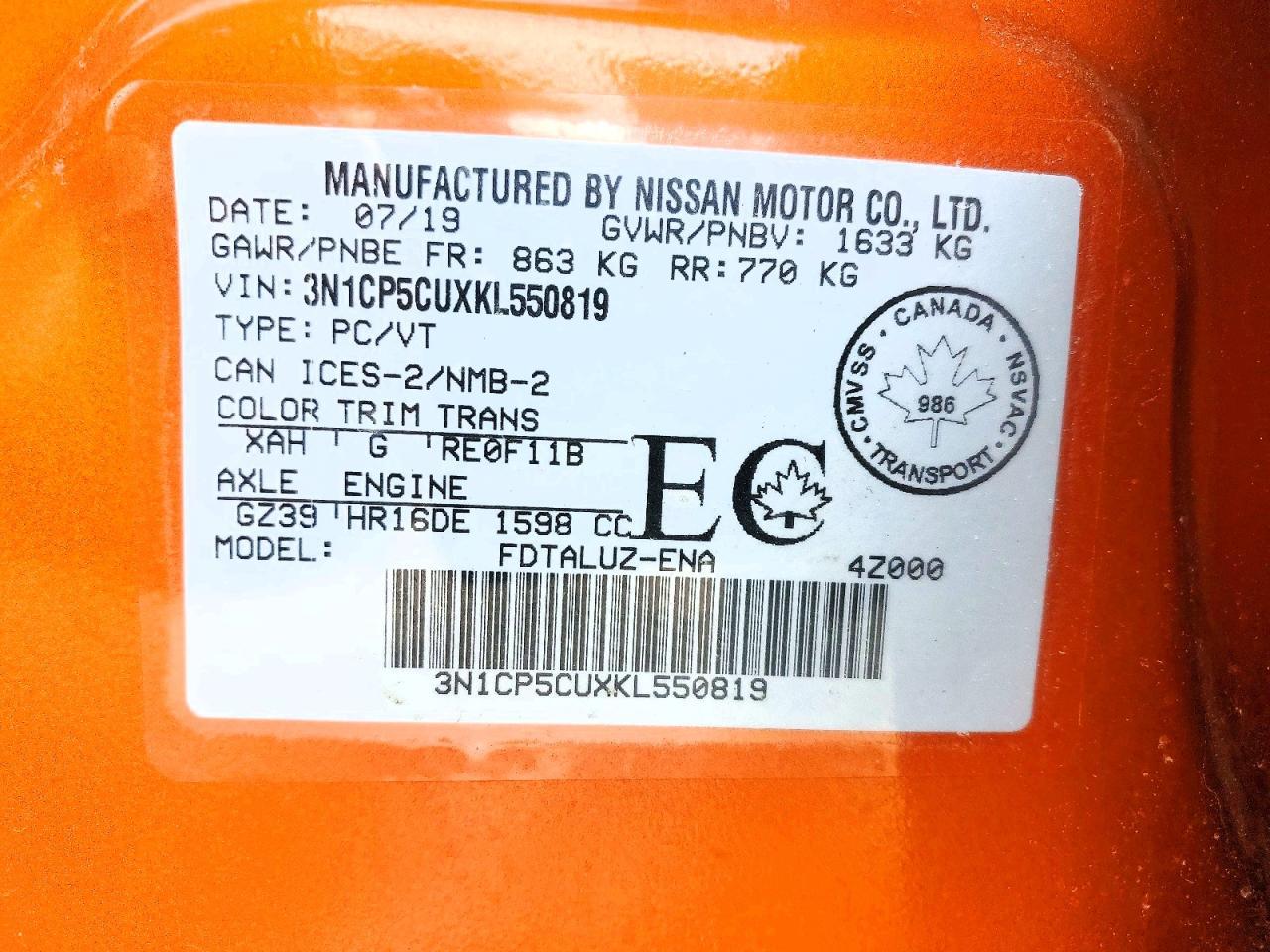 2019 Nissan Kicks S - zdjęcie 12