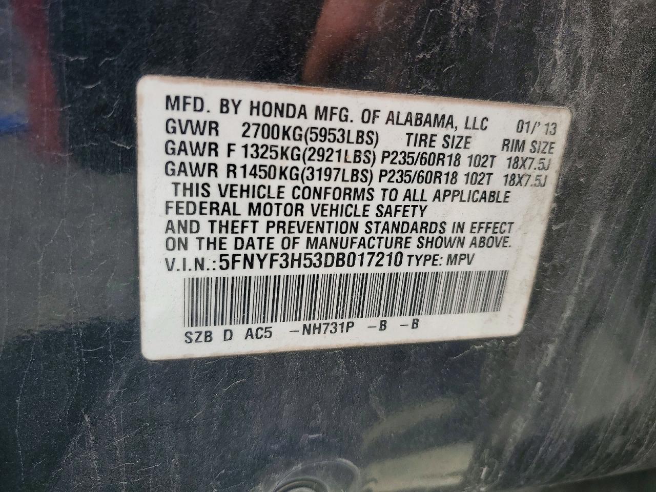 2013 Honda Pilot Exl - zdjęcie 13