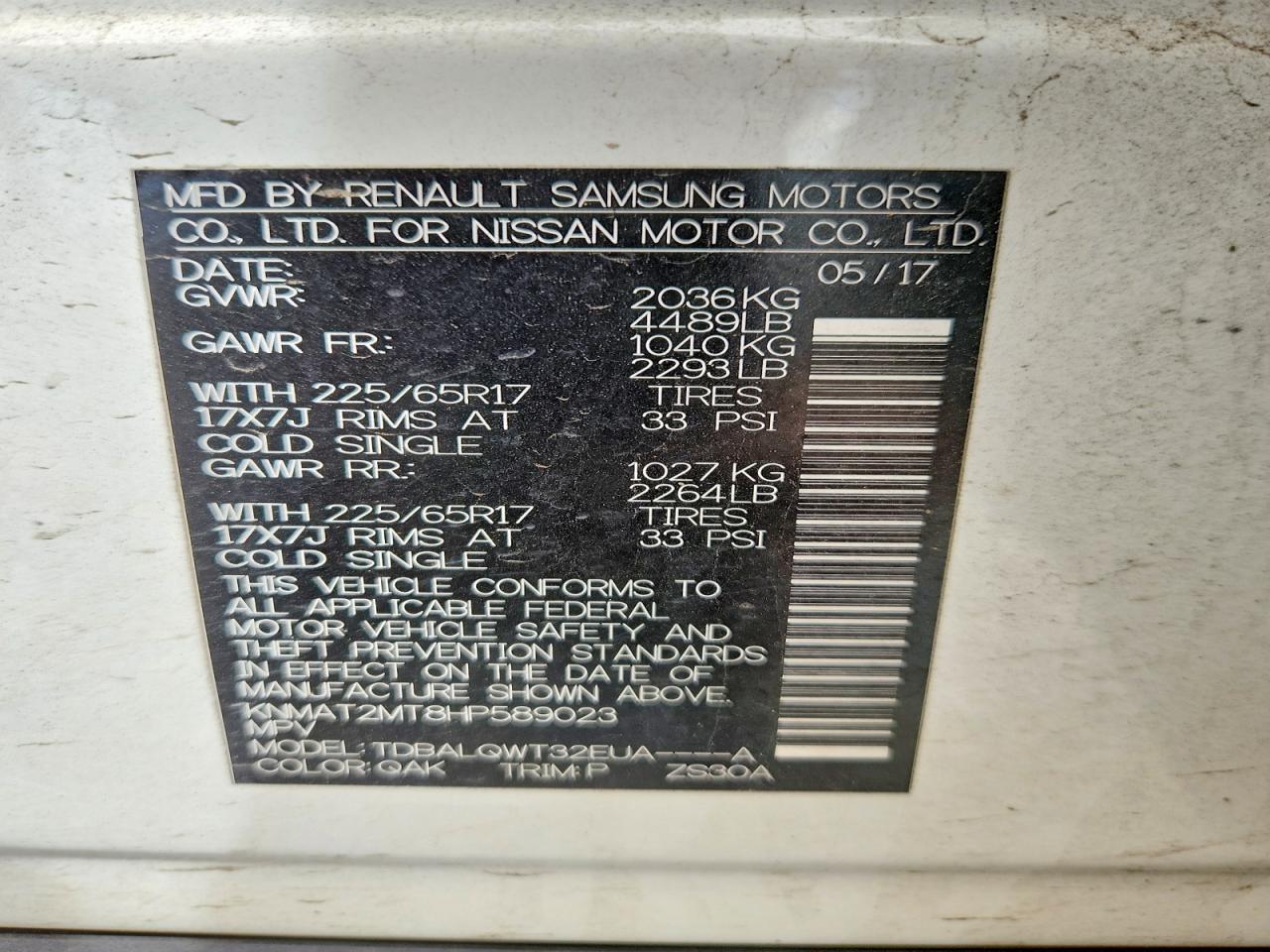 2017 Nissan Rogue Sv - zdjęcie 13