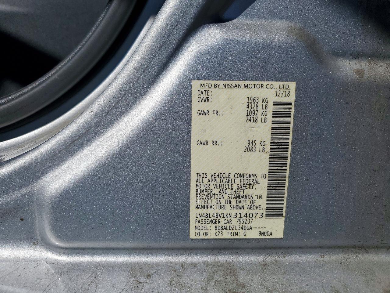 2019 Nissan Altima 2.5 S - zdjęcie 13