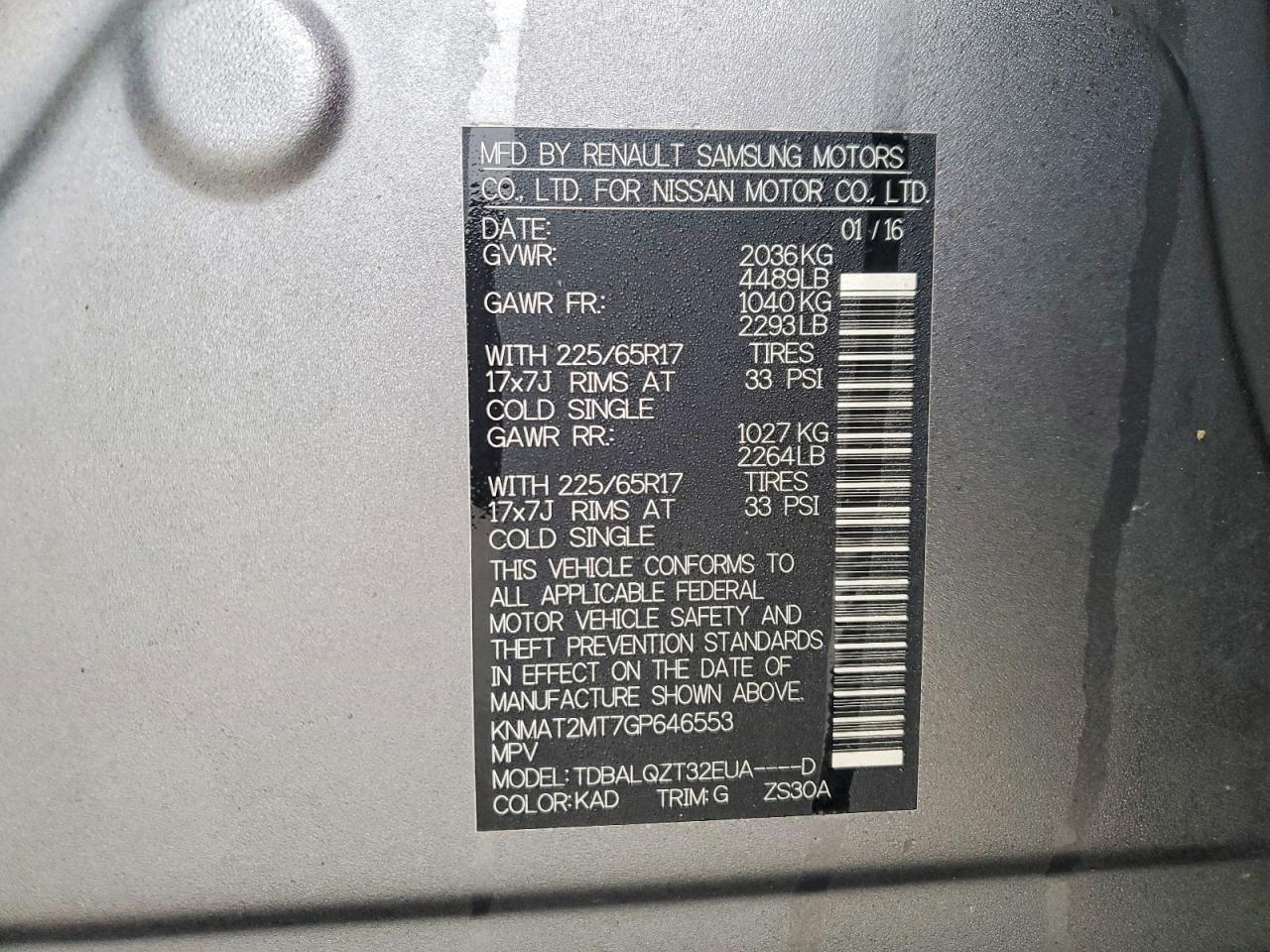 2016 Nissan Rogue Sv - zdjęcie 13