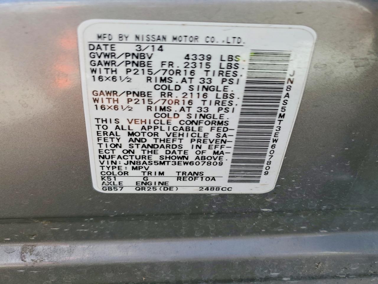 2014 Nissan Rogue Select S - zdjęcie 13