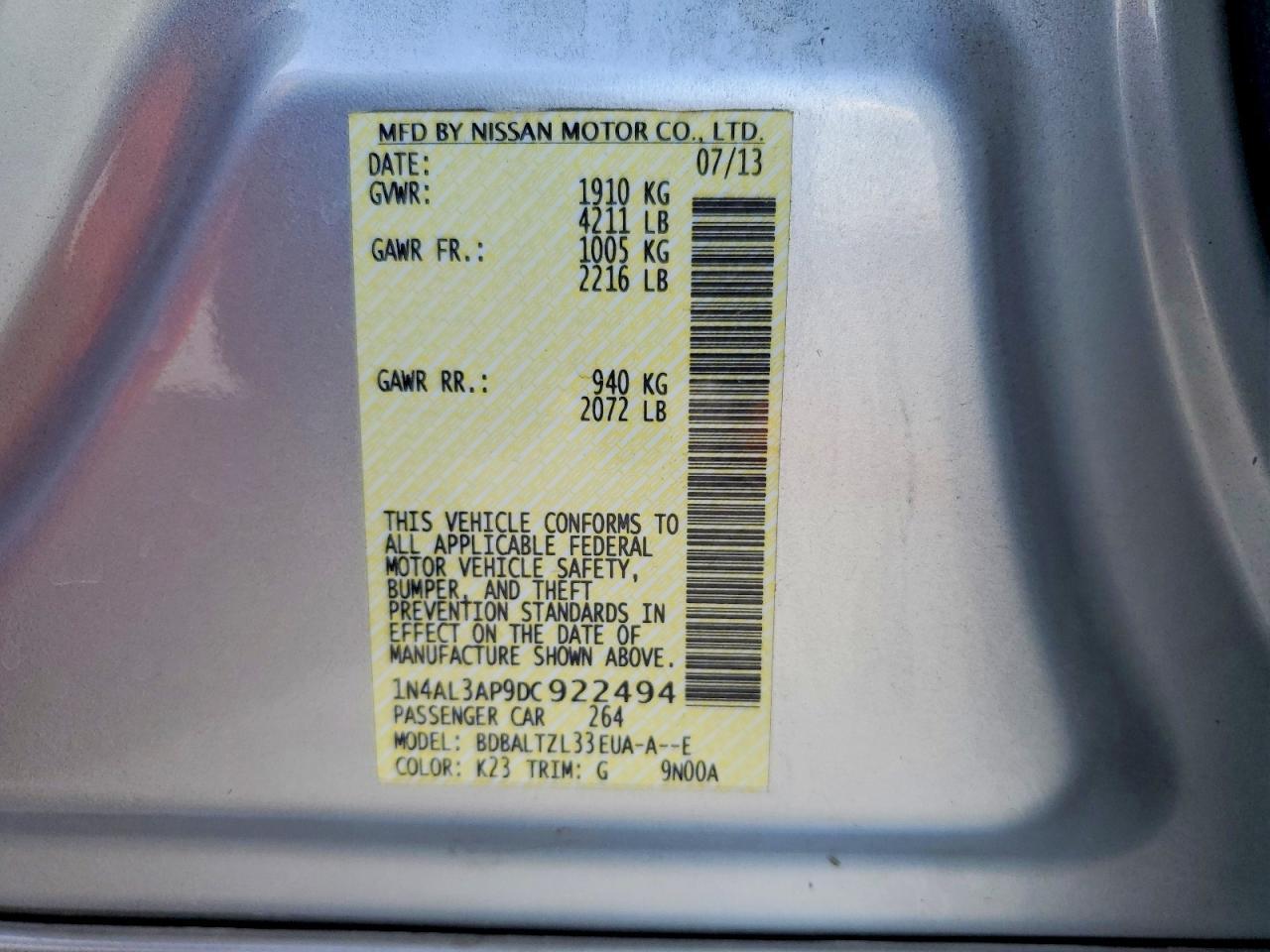 2013 Nissan Altima 2.5 - zdjęcie 12