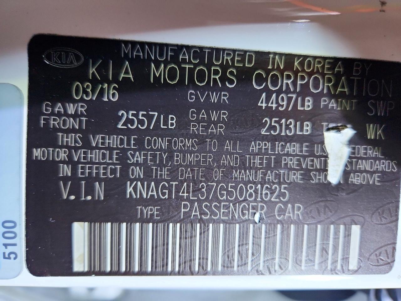 2016 Kia Optima Lx - zdjęcie 14