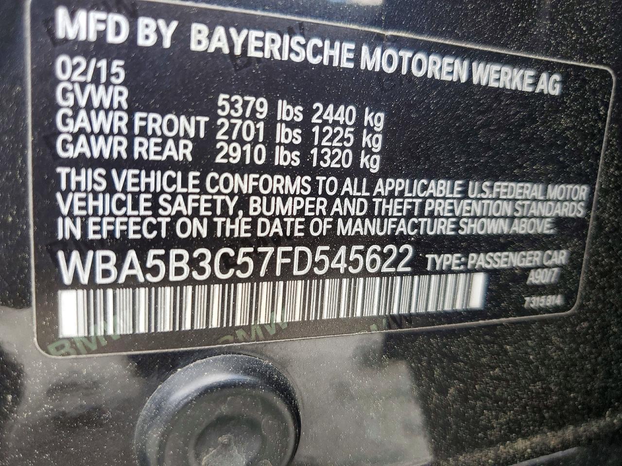 2015 BMW Seria 5 535i - zdjęcie 12