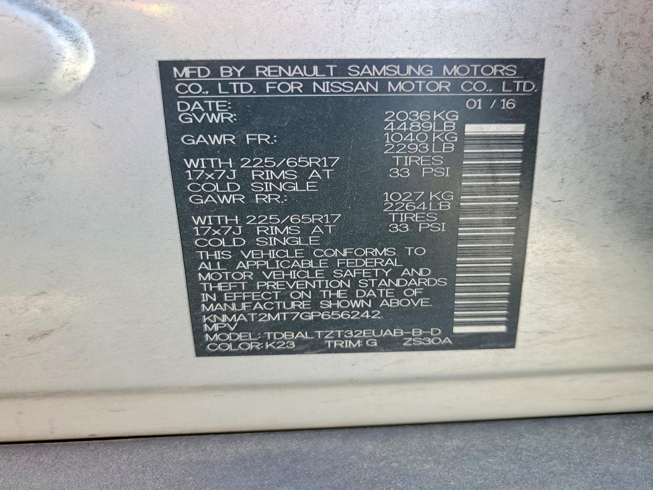 2016 Nissan Rogue Sv - zdjęcie 13