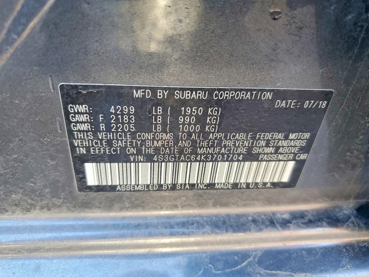 2019 Subaru Impreza Premium - zdjęcie 12