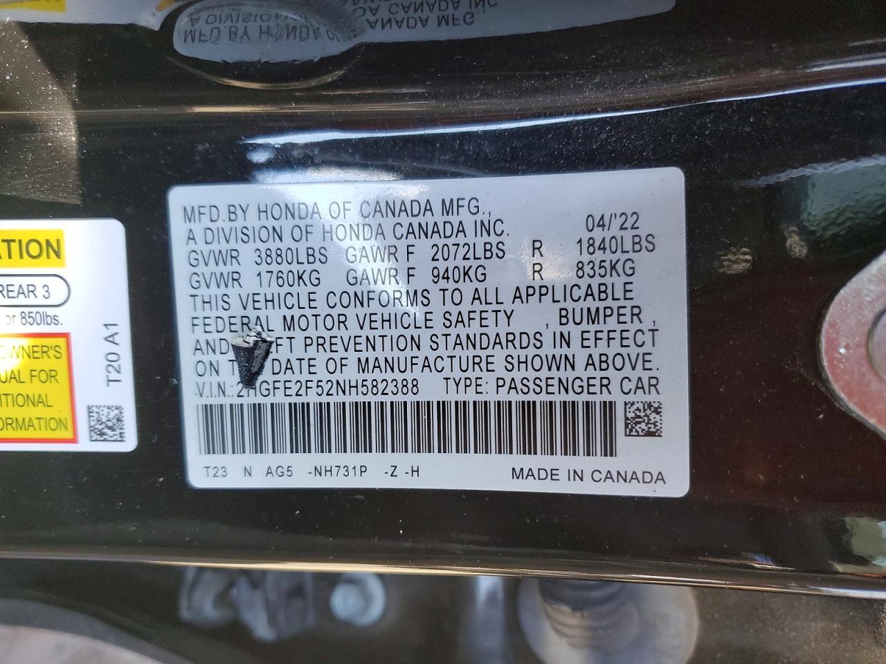 2022 Honda Civic Sport - zdjęcie 12