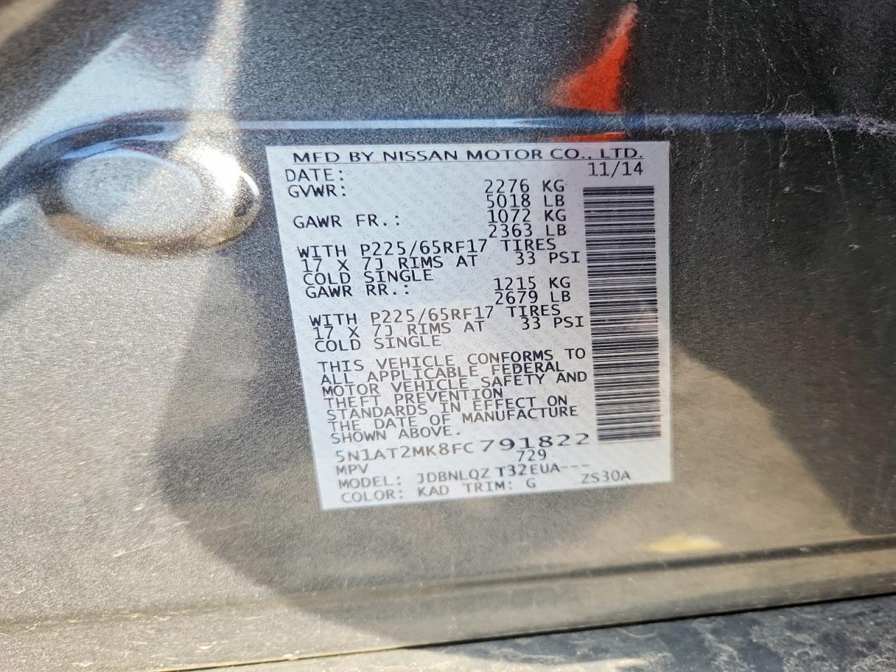 2015 Nissan Rogue Sv - zdjęcie 12