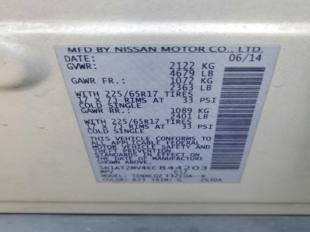 2014 Nissan Rogue Sv - zdjęcie 14