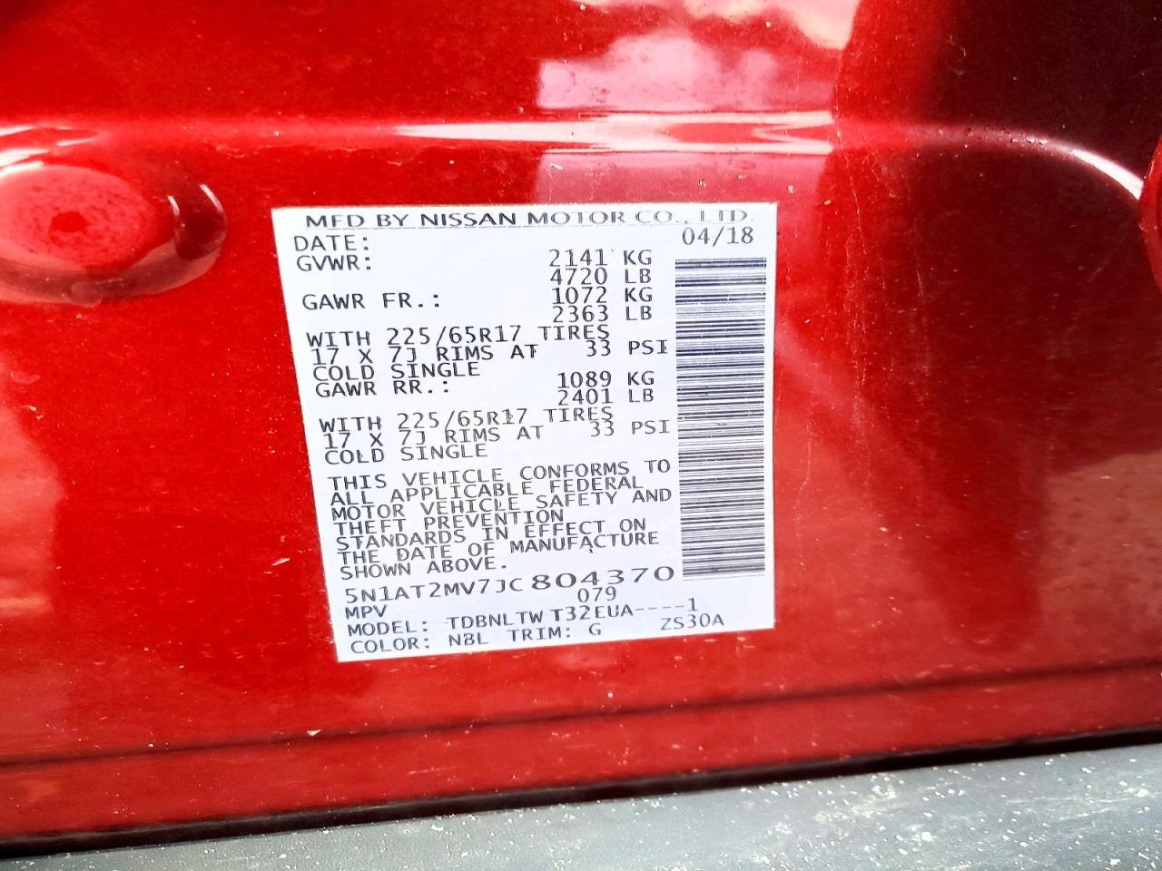 2018 Nissan Rogue Sv - zdjęcie 12