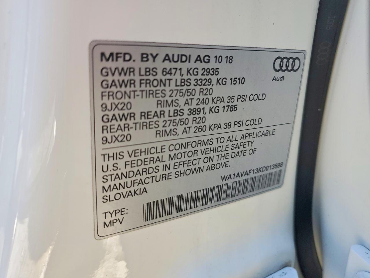2019 Audi Q8 Premium - zdjęcie 12