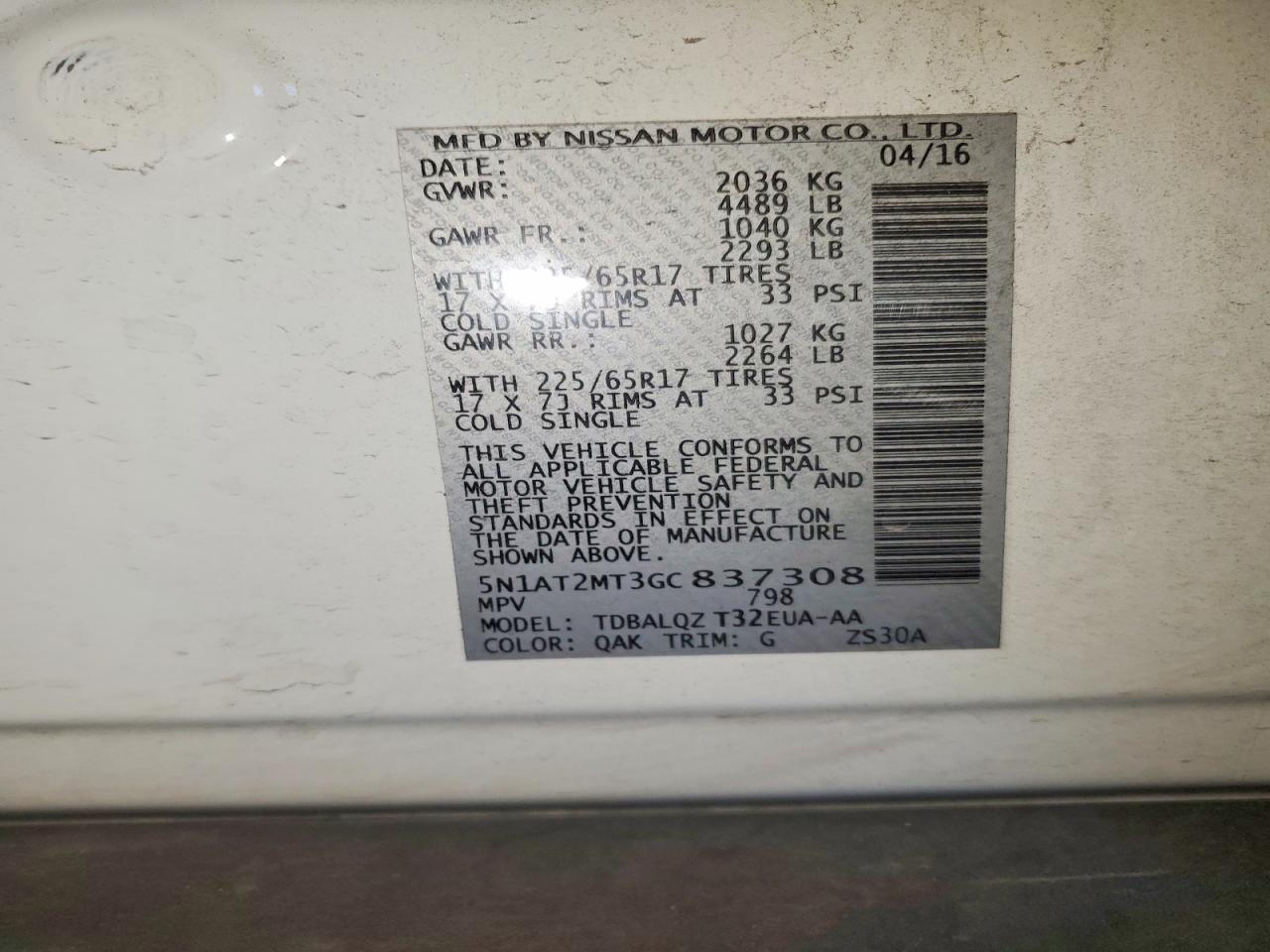 2016 Nissan Rogue Sv - zdjęcie 12