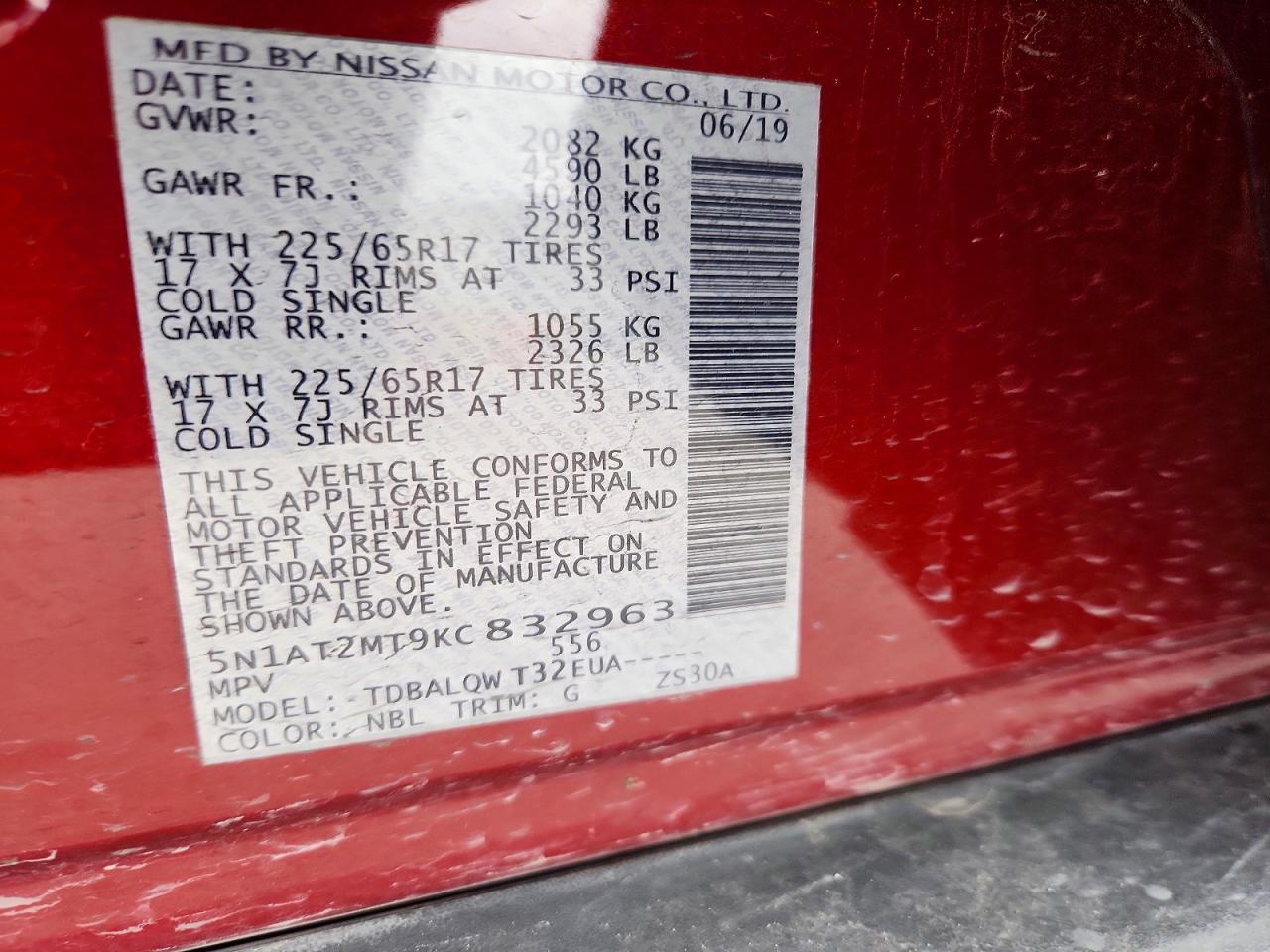 2019 Nissan Rogue Sv - zdjęcie 13