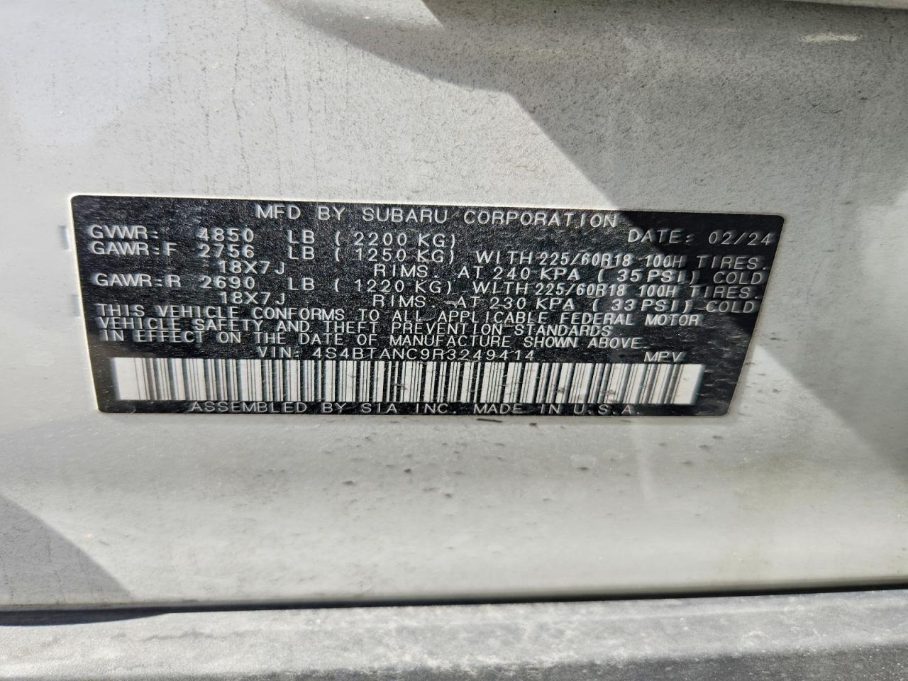 2024 Subaru Outback Limited - zdjęcie 13