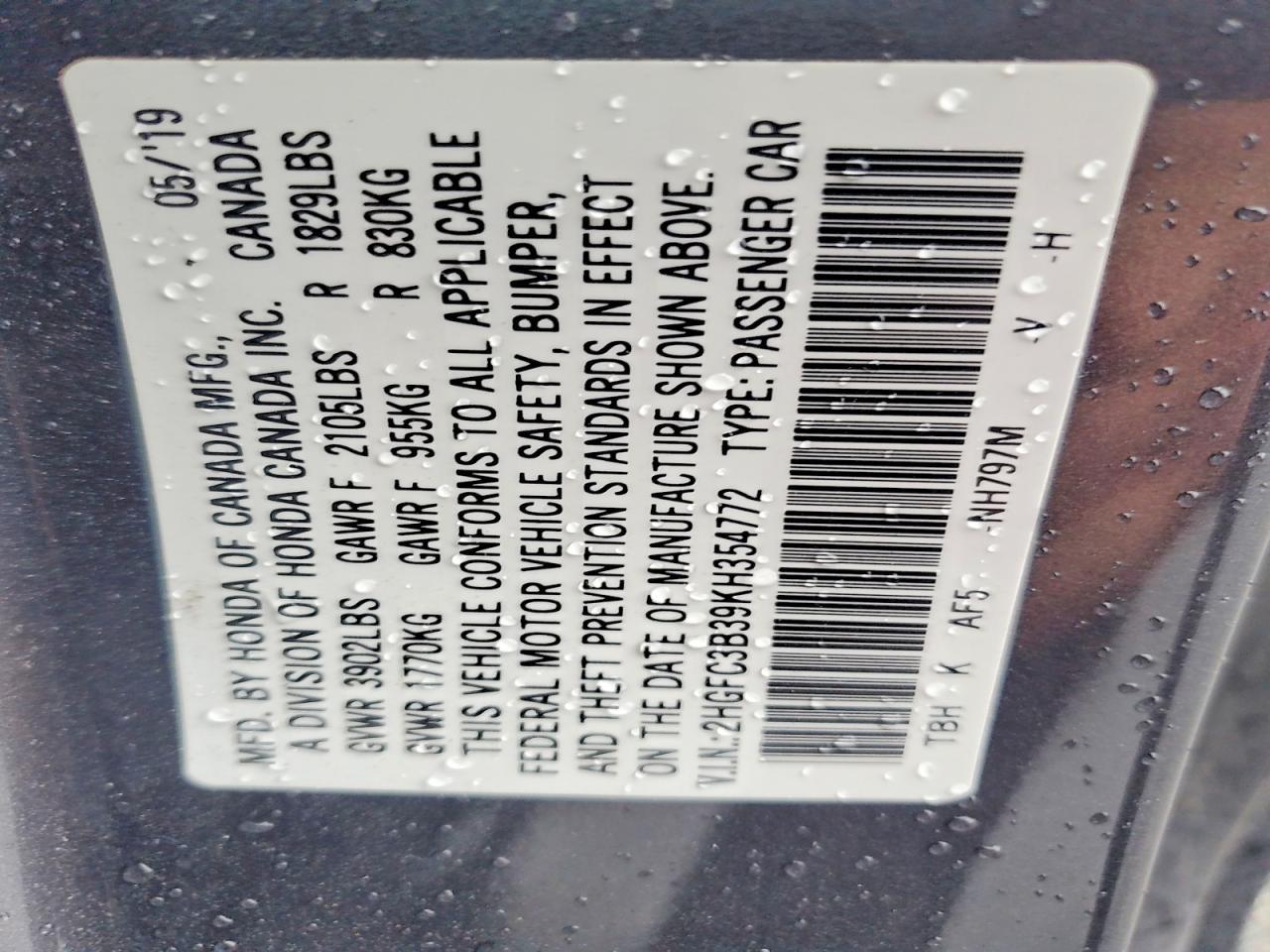 2019 Honda Civic Ex - zdjęcie 12