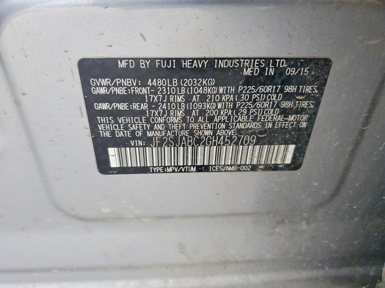 2016 Subaru Forester 2.5I - zdjęcie 12