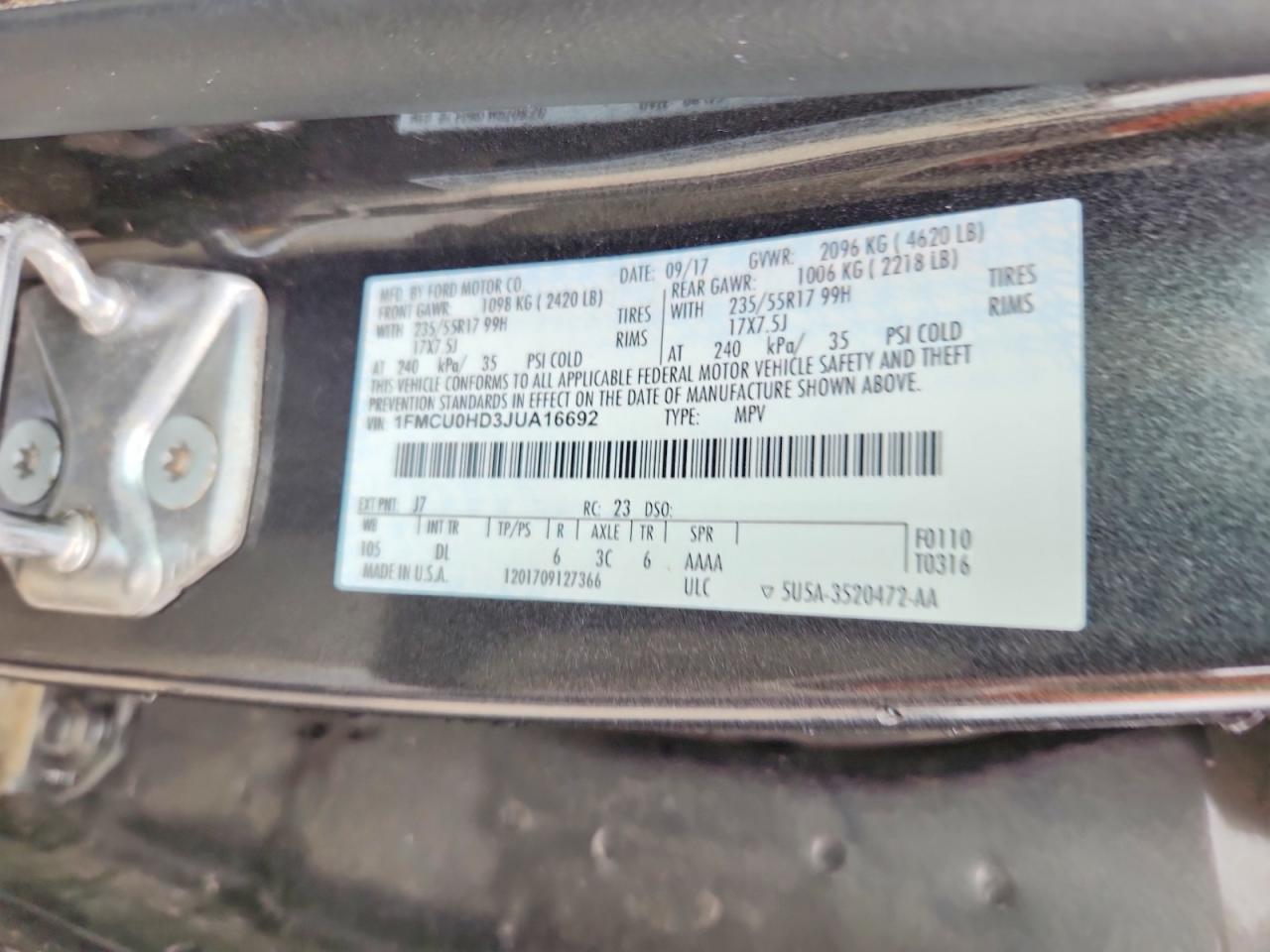2018 Ford Escape Sel - zdjęcie 13