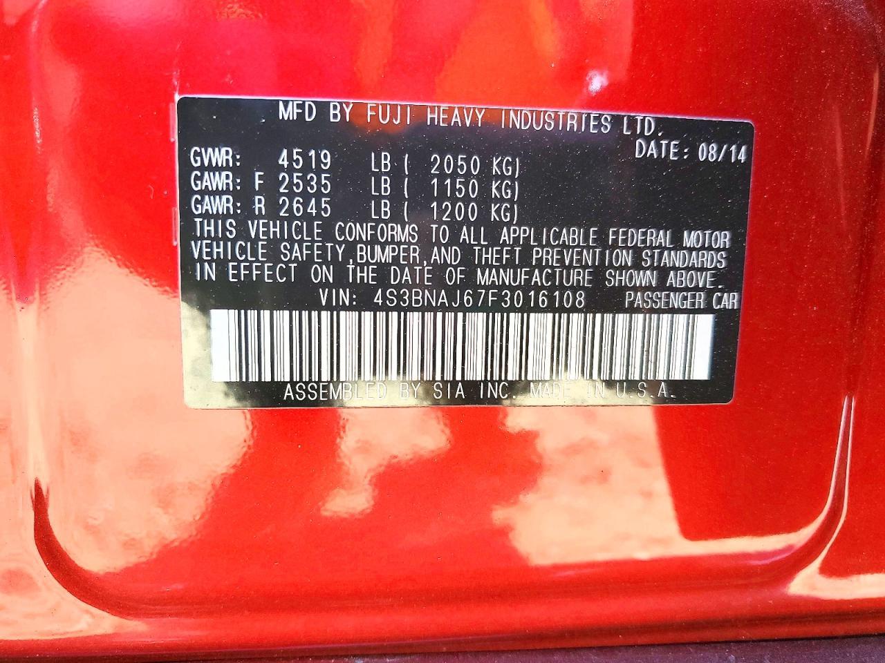 2015 Subaru Legacy 2.5I Limited - zdjęcie 12