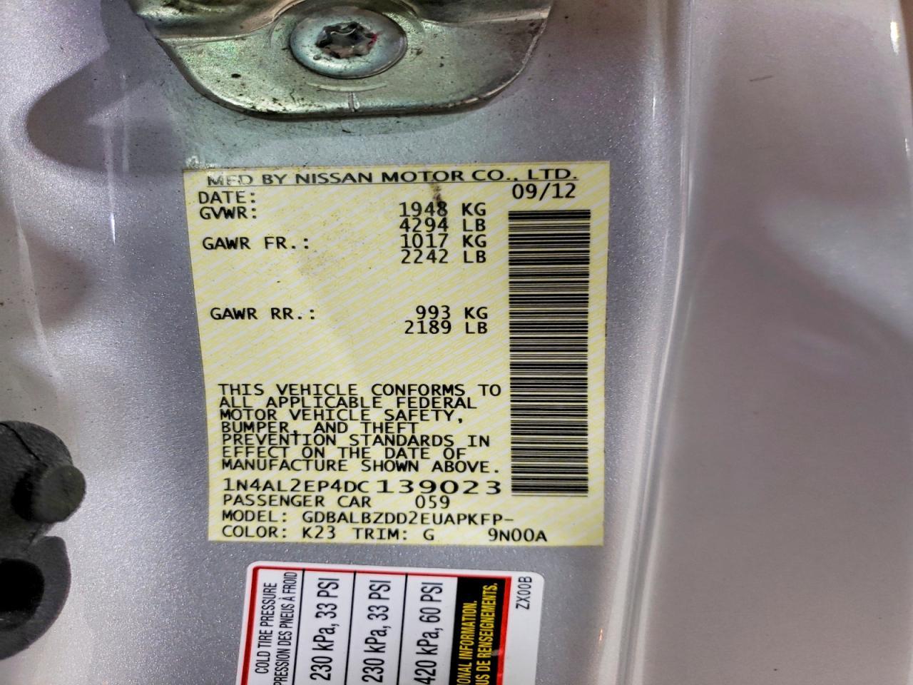 2013 Nissan Altima 2.5 S - zdjęcie 12