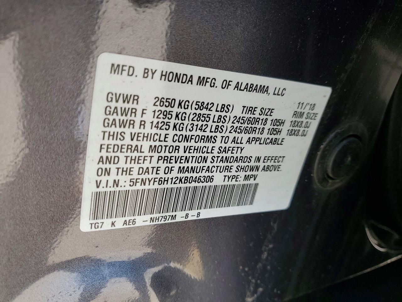 2019 Honda Pilot Lx - zdjęcie 13
