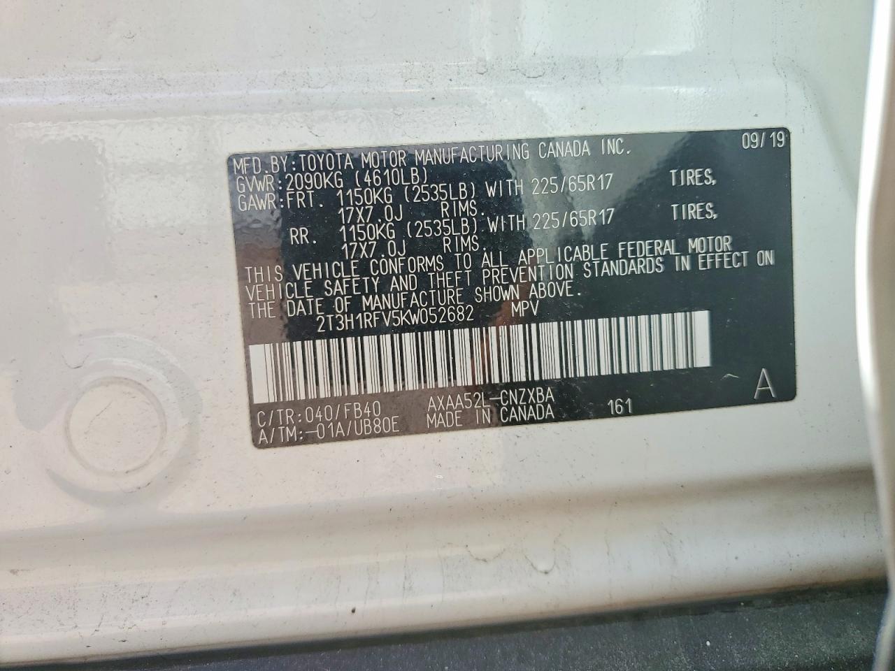 2019 Toyota Rav4 Le - zdjęcie 12