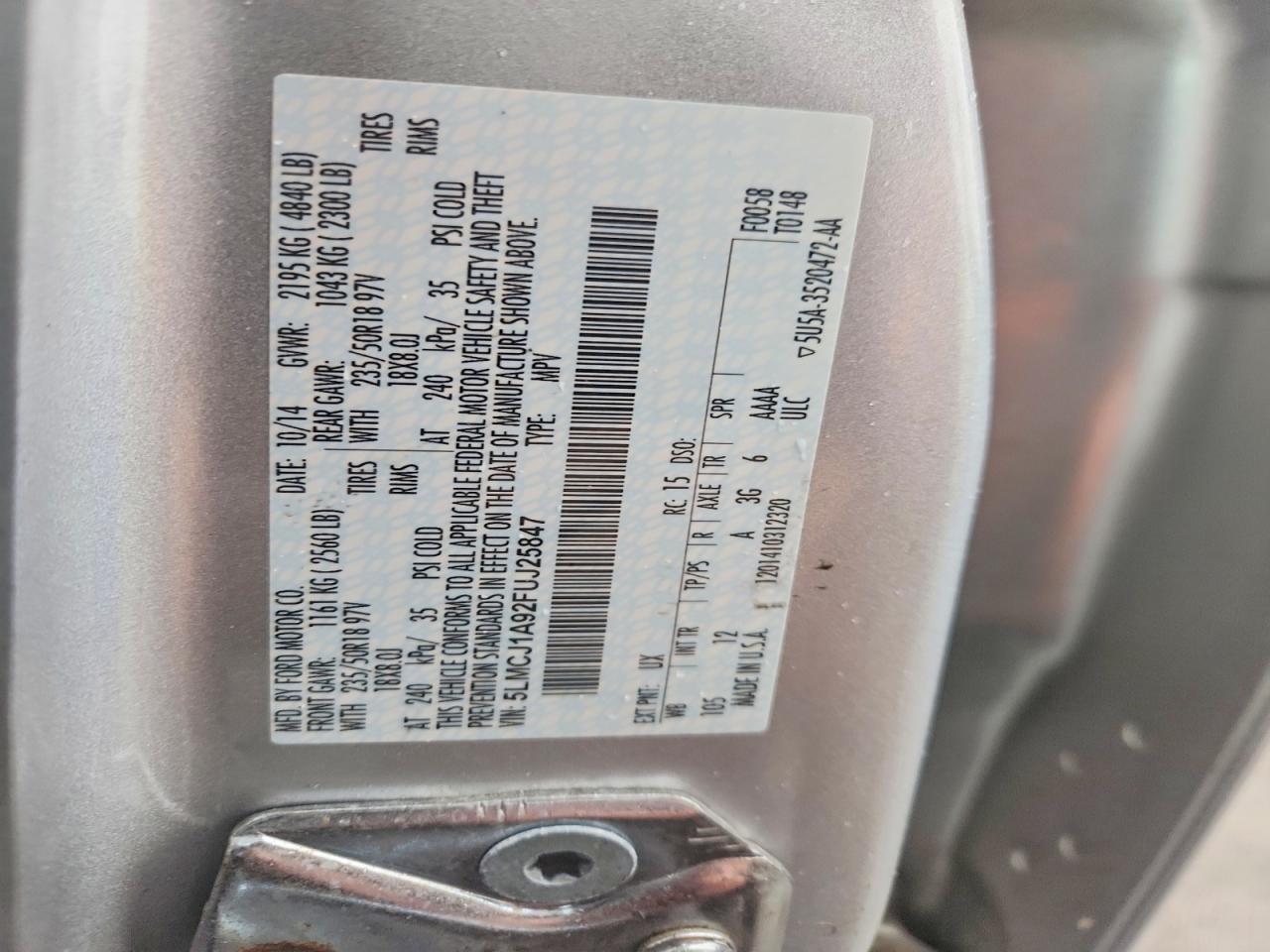 2015 Lincoln Mkc - zdjęcie 13