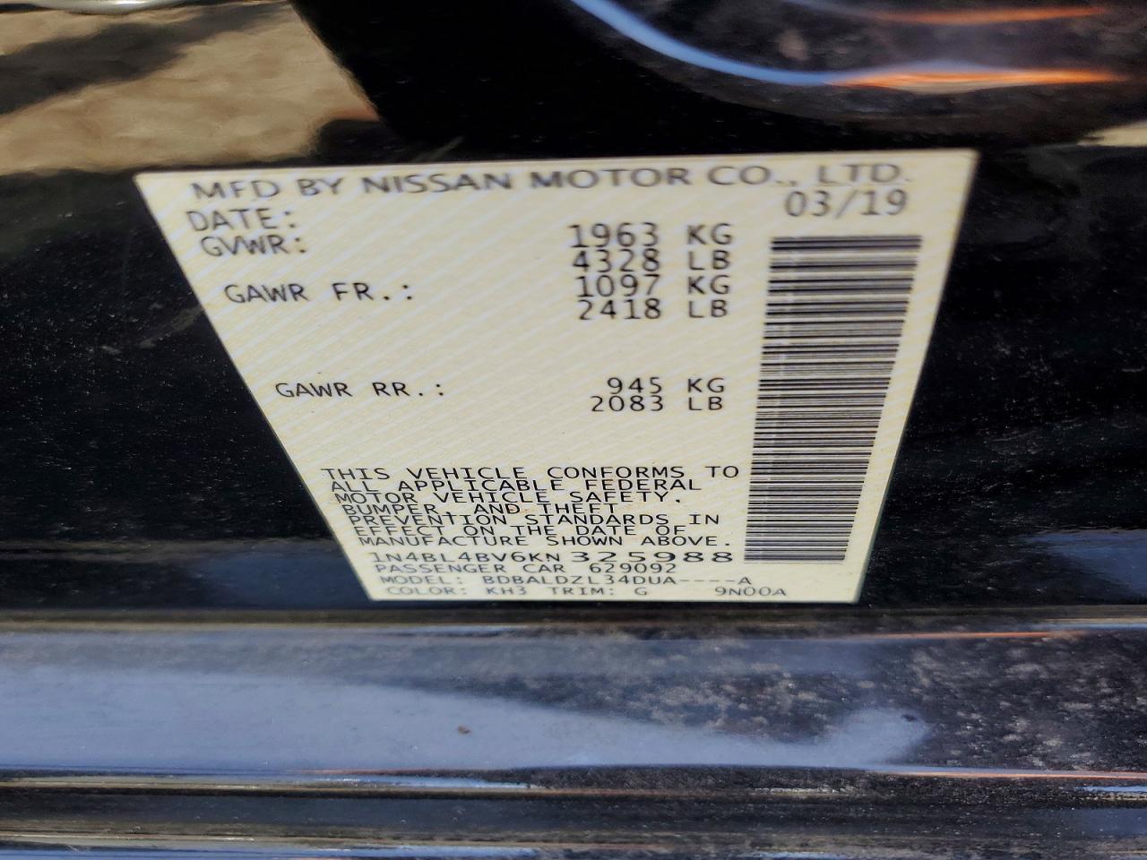 2019 Nissan Altima 2.5 S - zdjęcie 12