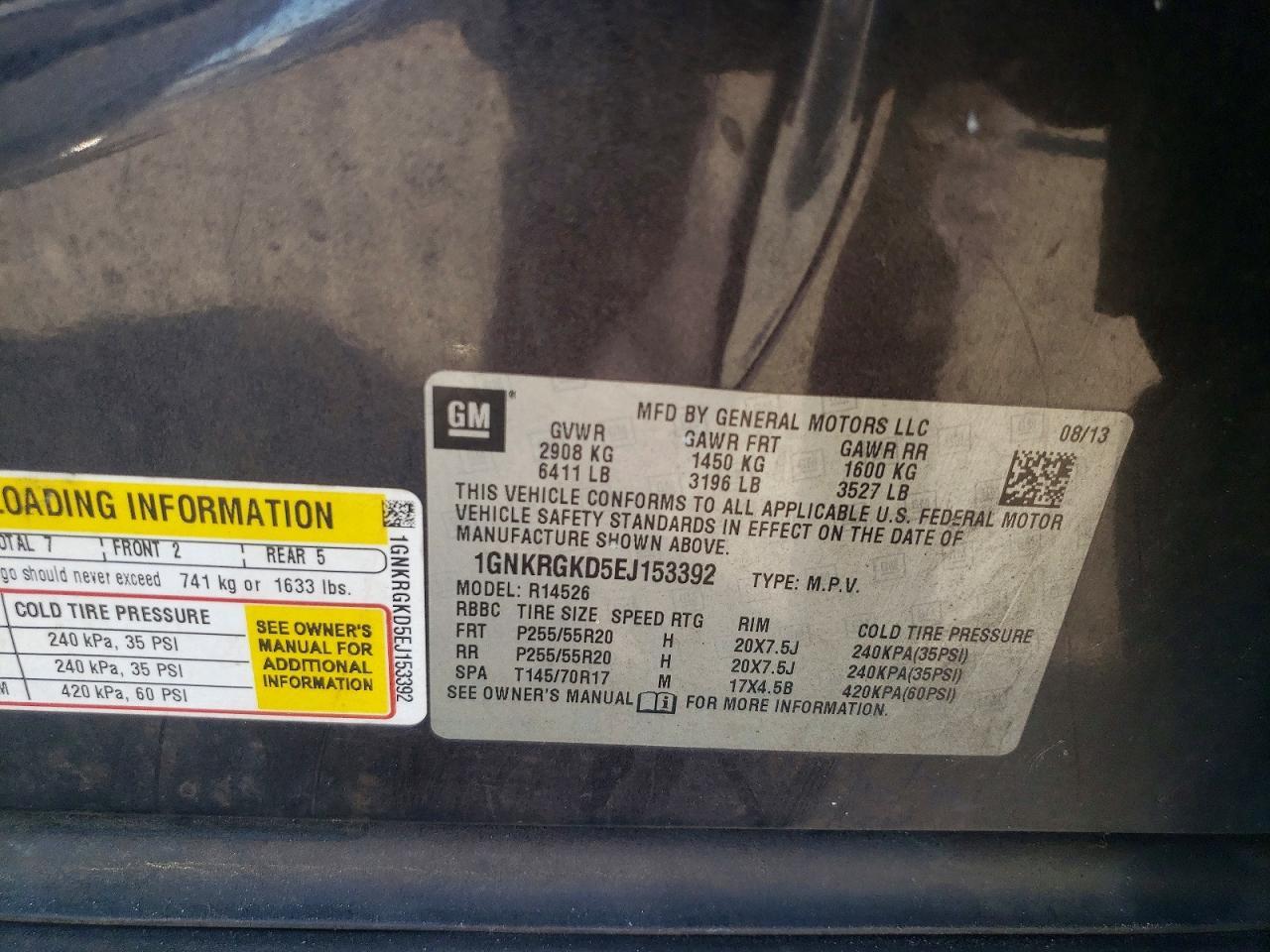 2014 Chevrolet Traverse Lt - zdjęcie 13