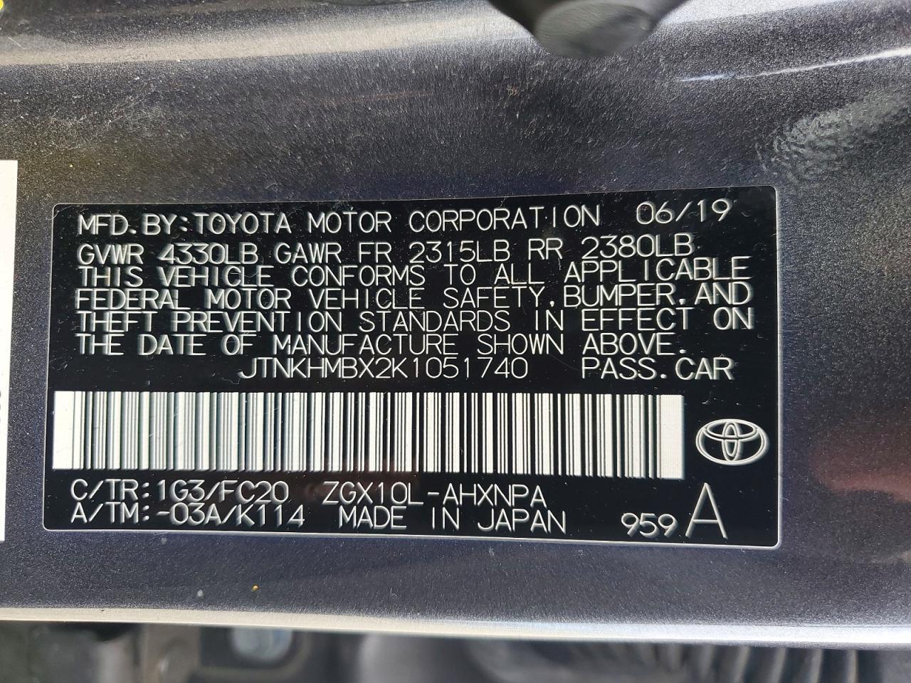 2019 Toyota C-Hr Le - zdjęcie 12