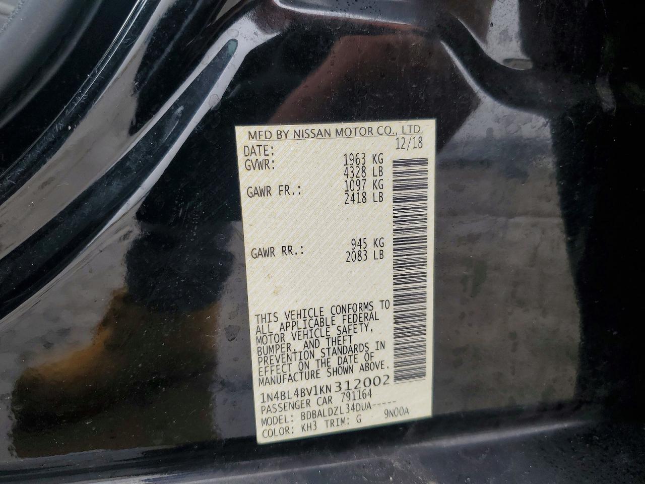 2019 Niss Altima 2.5 S - zdjęcie 12