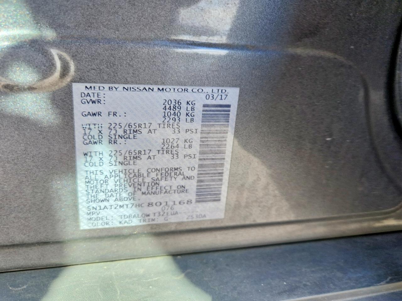 2017 Nissan Rogue Sv - zdjęcie 14