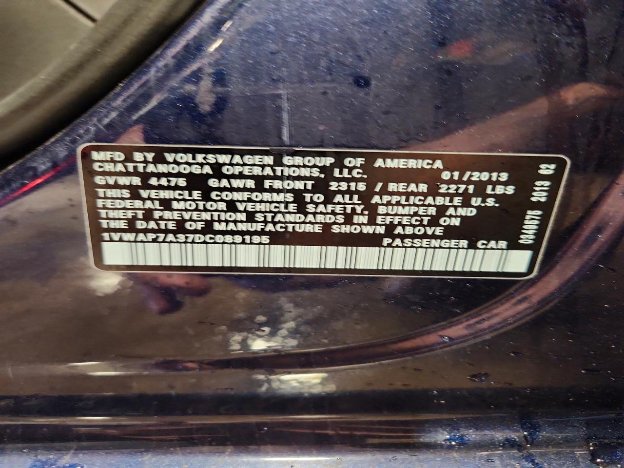 2013 Volkswagen Passat S - zdjęcie 12