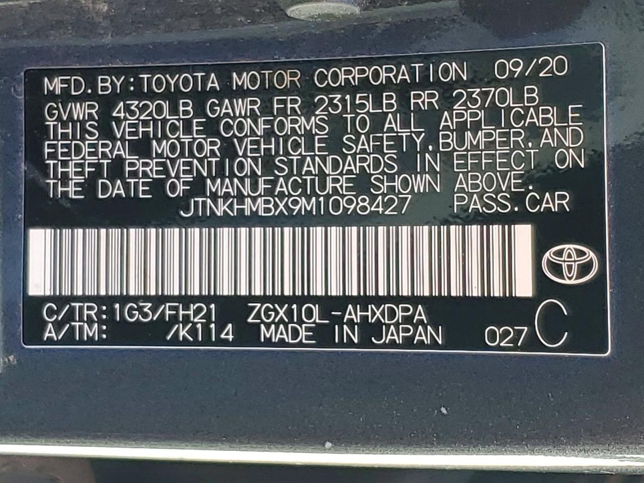 2021 Toyota C-Hr Le - zdjęcie 14