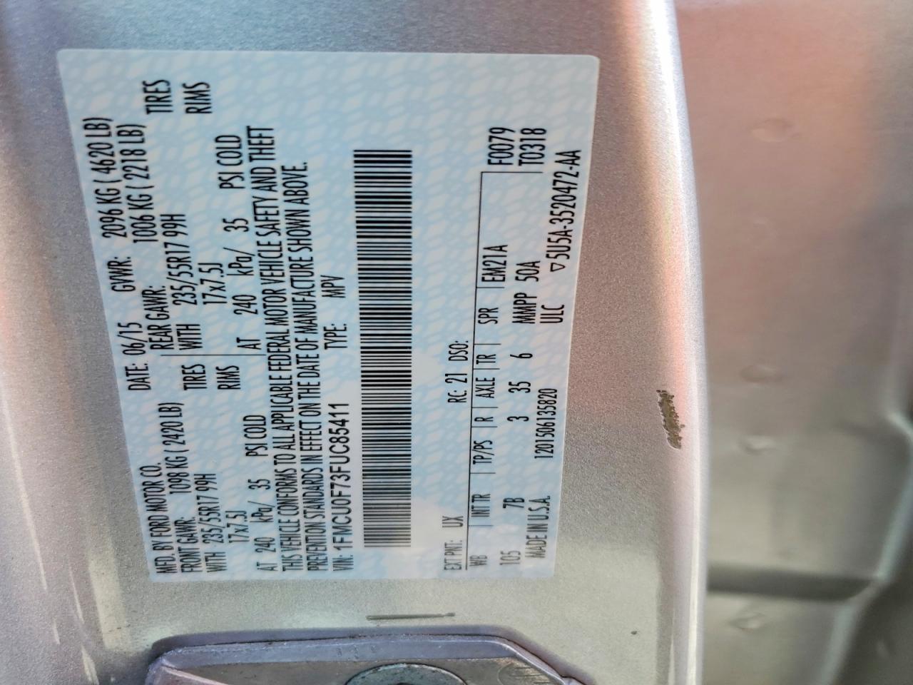 2015 Ford Escape S - zdjęcie 13