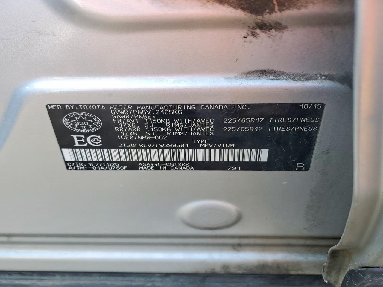2015 Toyota Rav4 Le - zdjęcie 13